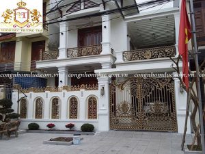 Cổng nhôm đúc tại Nam Định do Công ty TNHH Nhôm đúc Trường Tâm thực hiện